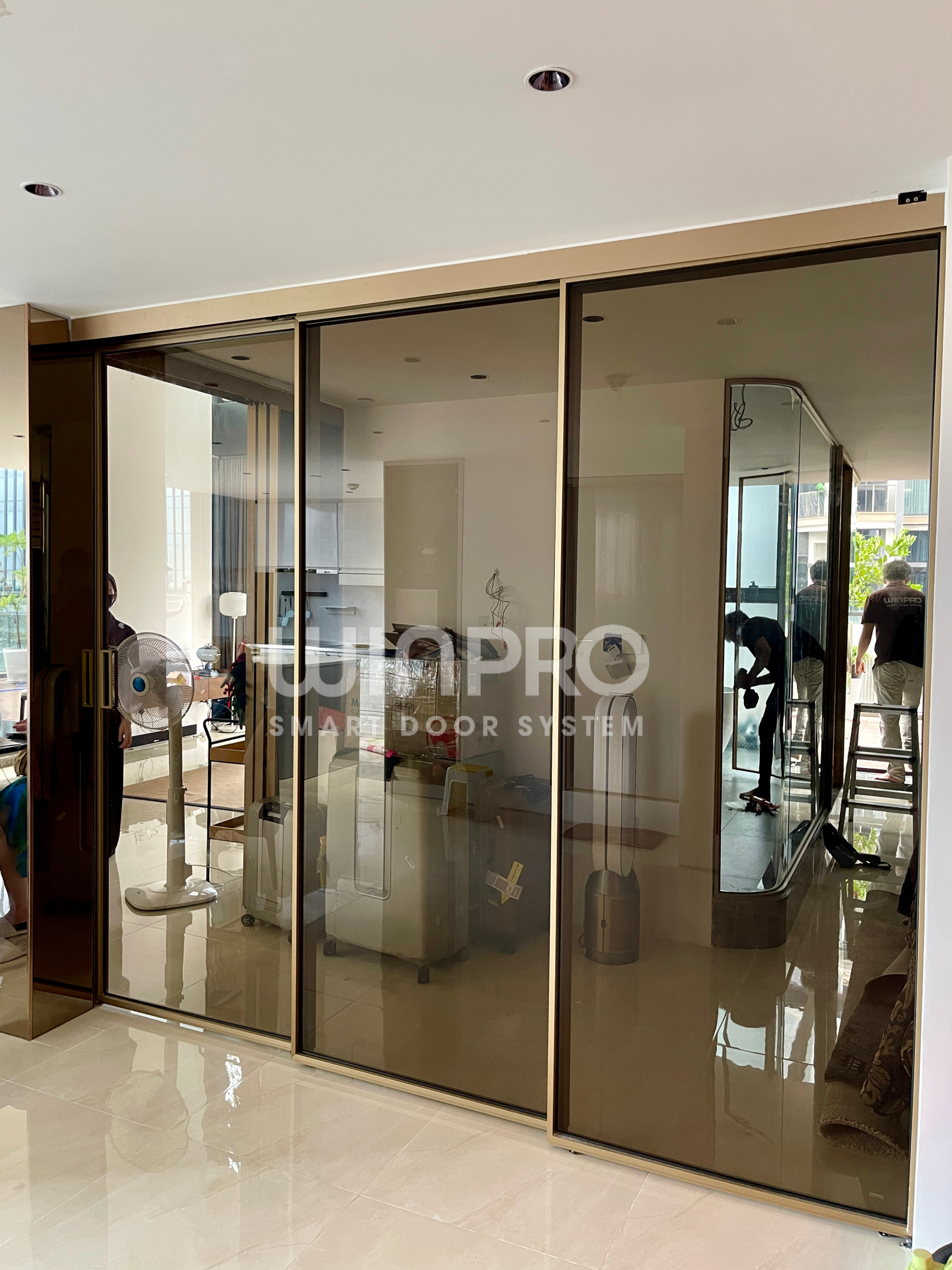 CỬA LÙA SLIM KHÔNG RAY DƯỚI - NHẬP KHẨU 